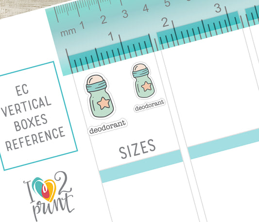 Children's Hygiene Essentials Icons Stickers – Printable (deodorant, brush, floss teeth and trim nail) - PDF & Cut Files