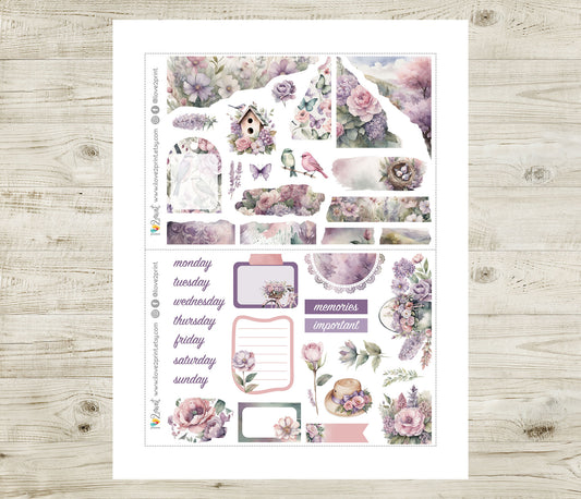 Spring Time Journal Stickers - Printable Printable PDF & Cut Files
