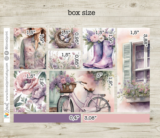 Spring Time Moodboard Decorative Box Stickers - 1.5" Printable PDF & Cut Files