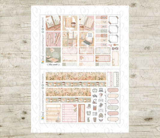 Spring Planning Stickers – Hobonichi Cousin Printable PDF & Cut Files