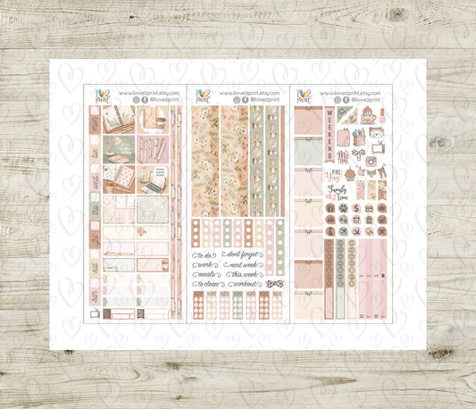 Spring Planning Stickers – Hobonichi Weeks Printable PDF & Cut Files