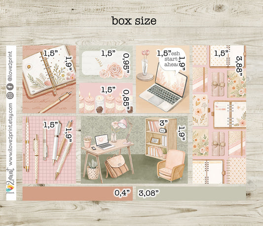 Spring Planning Moodboard Decorative Box Stickers - 1.5" Printable PDF & Cut Files