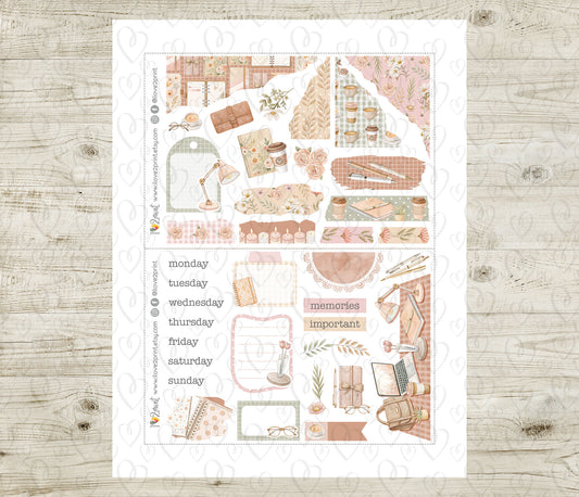 Spring Planning Journal Stickers - Printable Printable PDF & Cut Files