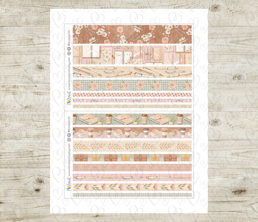 Spring Planning Washi Tape Stickers - Printable PDF & Cut Files