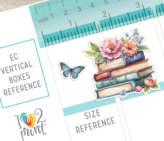 Spring Reading Decorative Stickers – Printable Book Lover Stickers - PDF & Cut Files