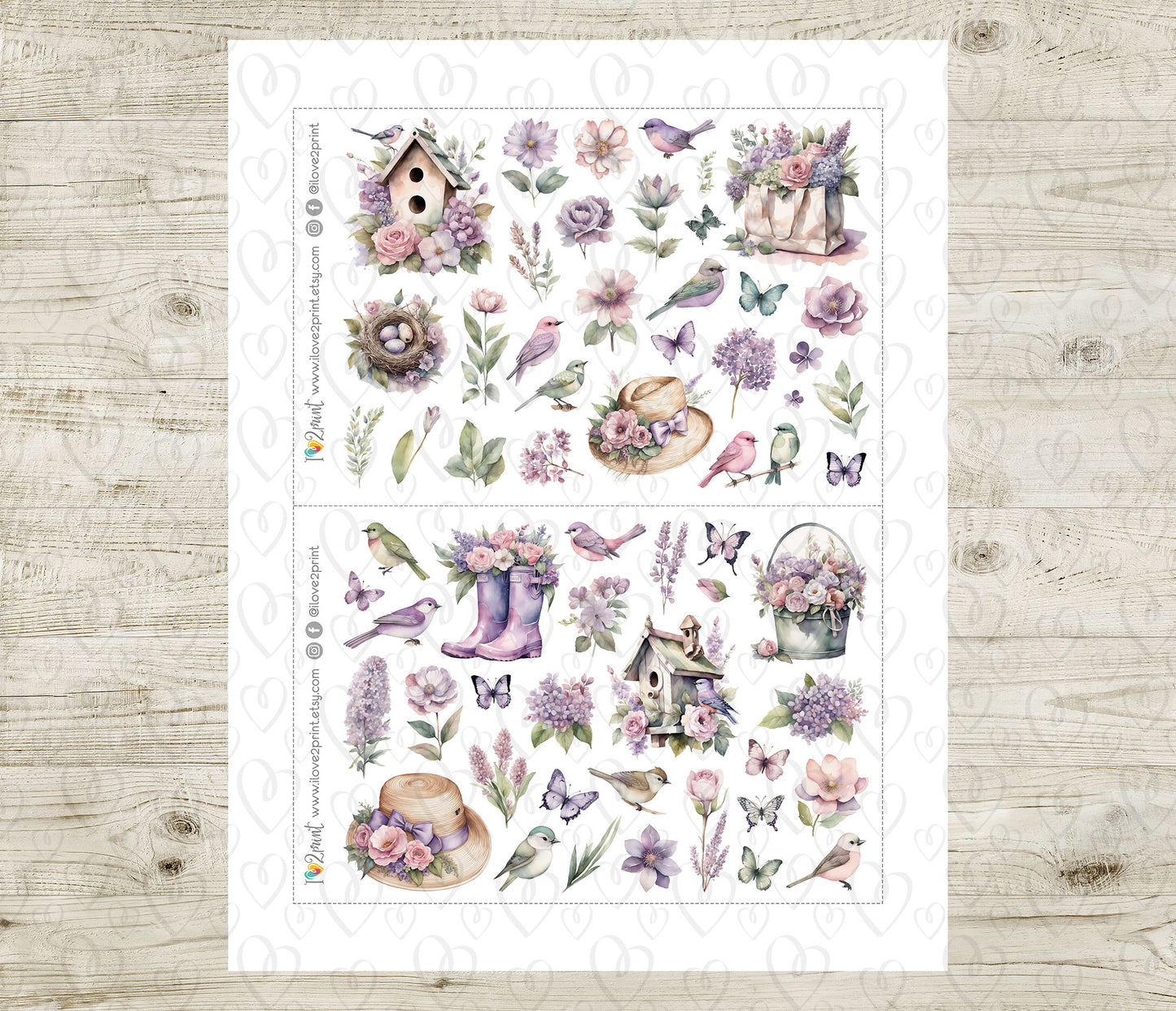 Spring Time Decorative Stickers – Printable PDF & Cut Files