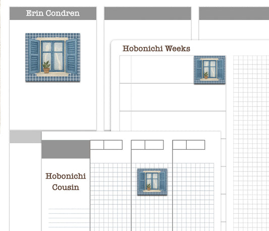 Summer in Greece Hobonichi Weeks Stickers | Slim Aegean Fit | PDF Cut Files | Instant Download
