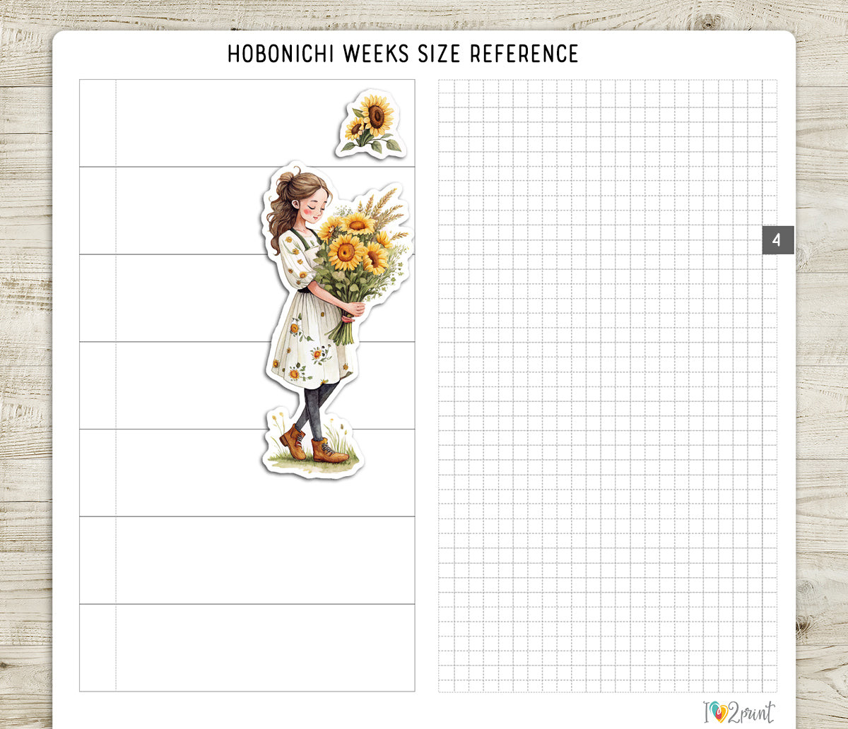 Sunflower Decorative Stickers - Printable PDF & Cut Files