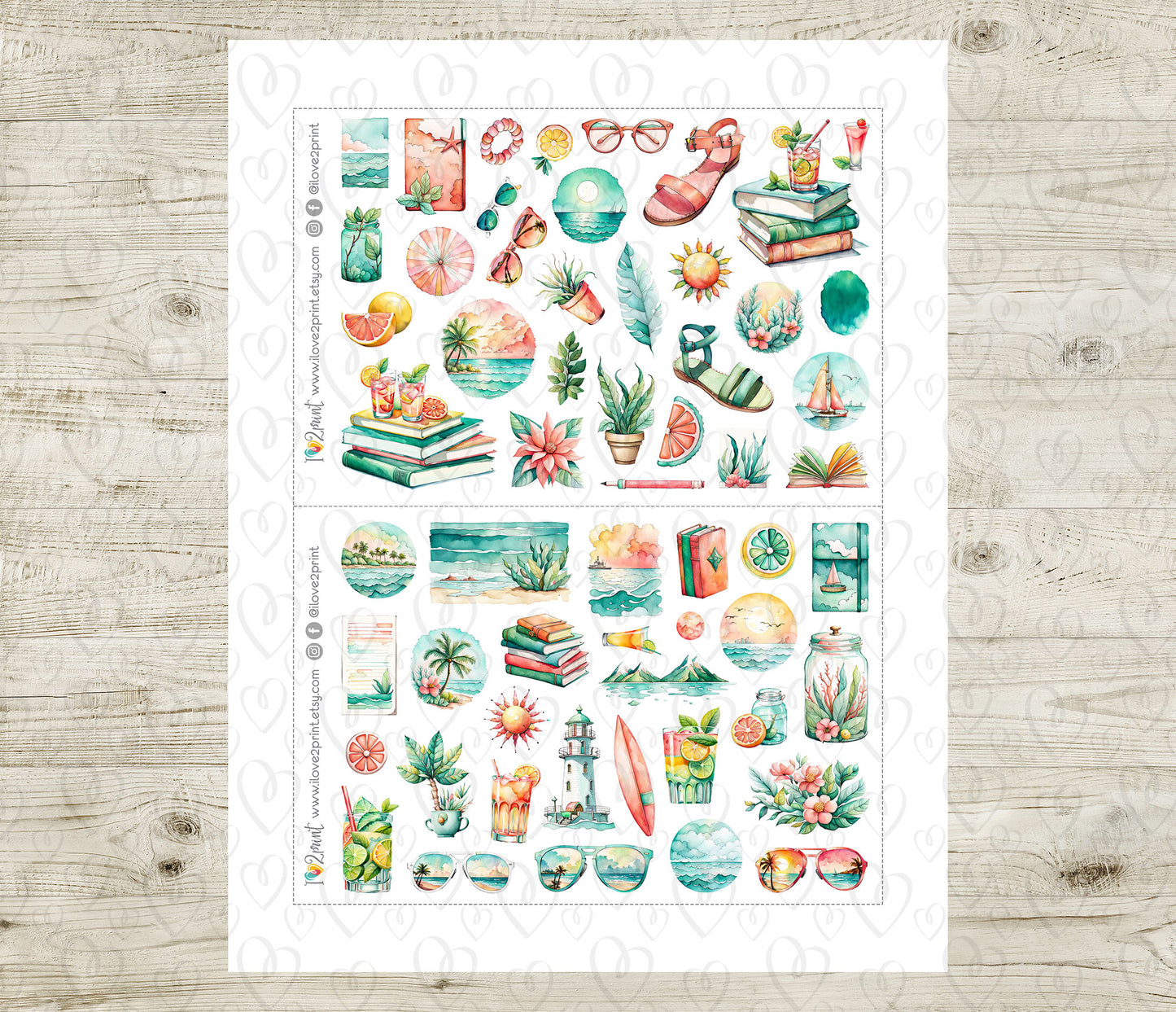 Sunny Day Decorative Stickers - Printable PDF & Cut Files