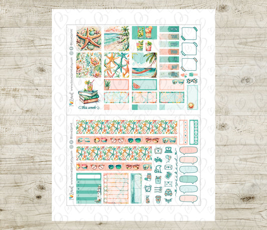 Sunny Day Stickers - Hobonichi Cousin - Printable PDF & Cut Files