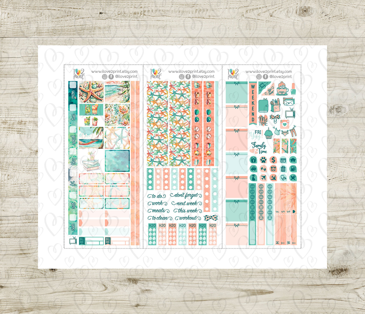 Sunny Day Stickers – Hobonichi Weeks Printable PDF & Cut Files