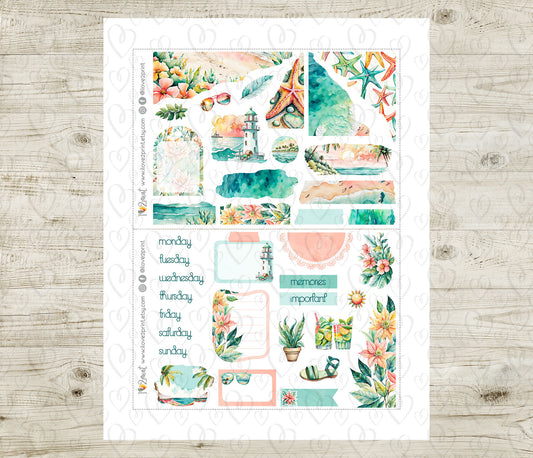 Sunny Day Journal Stickers - Printable Printable PDF & Cut Files