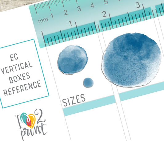 Watercolor Circles Sticker Set – COOL Colors Functional & Decorative Overlays – PDF + Cut Files