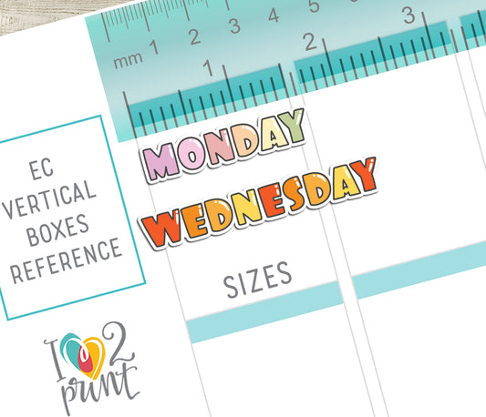 Printable Bubble Font Week Planner Stickers - PDF & Cut Files