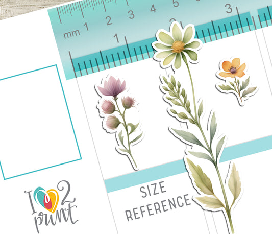 Wild Flowers Decorative Stickers - Printable PDF & Cut Files