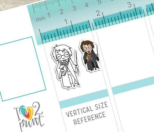 Magical School Printable Sticker Set – Wizard-Inspired Planner Stickers – PDF + Cut Files – Instant Download