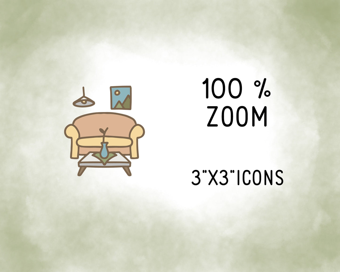 Pacote com 100 ícones coloridos de Tarefas Domésticas Clipart - Adesivo Digital de Limpeza