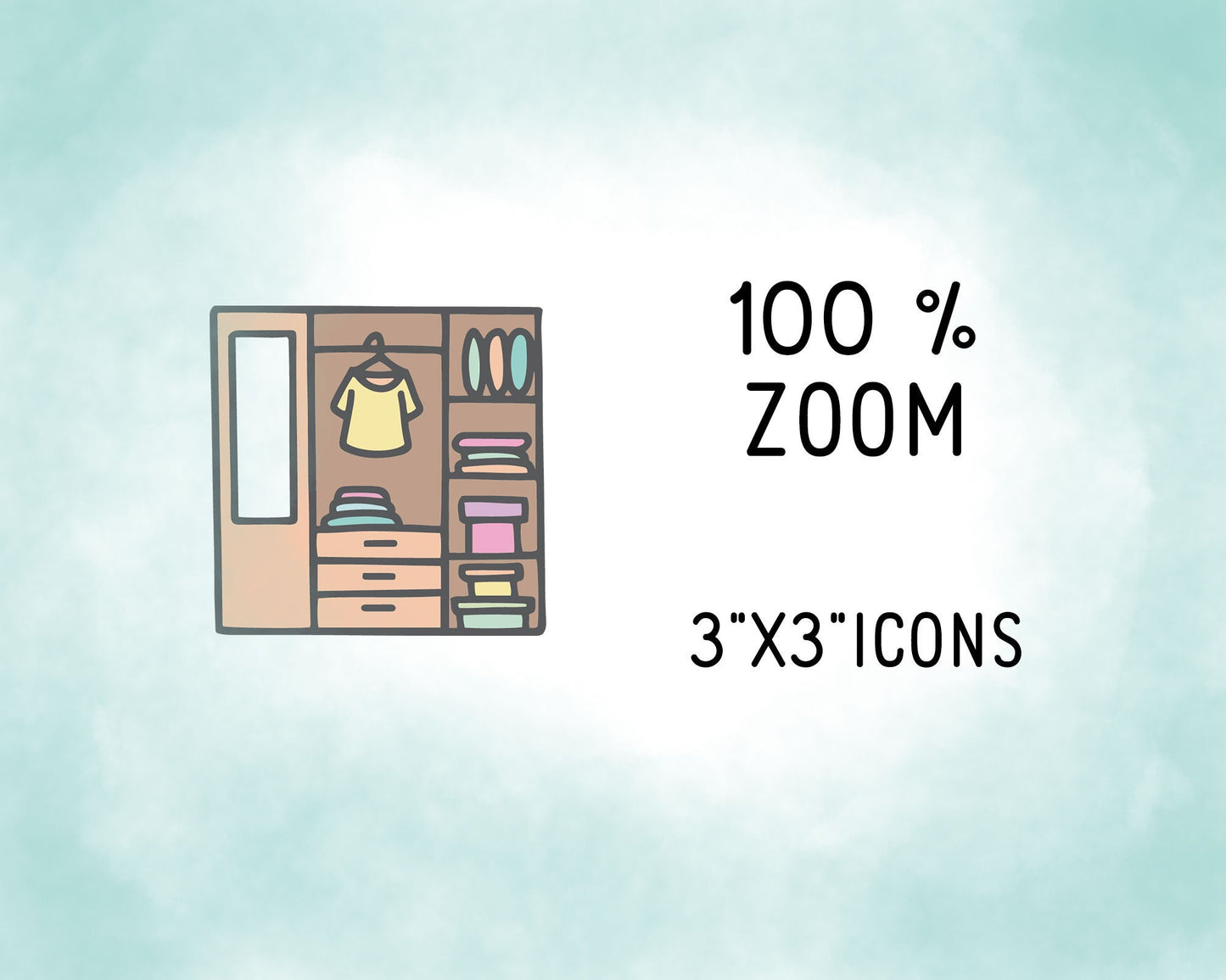 100 Housework Color Icons Vector - Pastel Icons Clipart - Cleaning digital sticker, Chores Icons, planner, scrapbook, craft, planner clipart