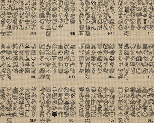 377 Wacky Holidays Icons STAMP BUNDLE - EPS, SVG, DXF, PNG Clipart - Instant Download