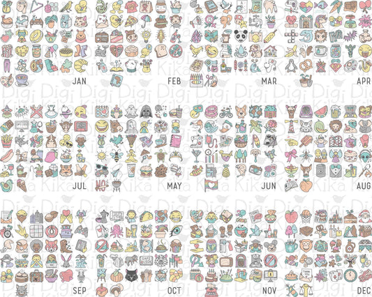 377 Wacky Holidays Icons PNG Bundle - COLOR Icons Clipart - Instant Download