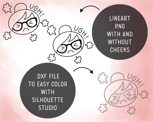 Not Today Stamp Clipart Set - Elena Planner Girl - Instant Download PNG