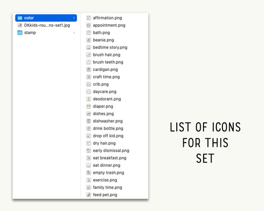 50 Kids Routine PNG Icons Set 1 - Mom Icons Clipart - School Digital - Instant Download