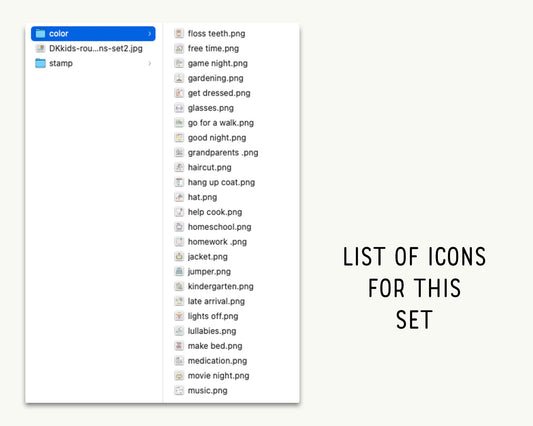 50 Kids Routine PNG Icons Set 2 - Mom Icons Clipart - School Digital - Instant Download