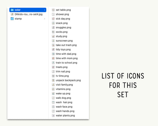 50 Kids Routine PNG Icons Set 4 - Mom Icons Clipart - School Digital - Instant Download