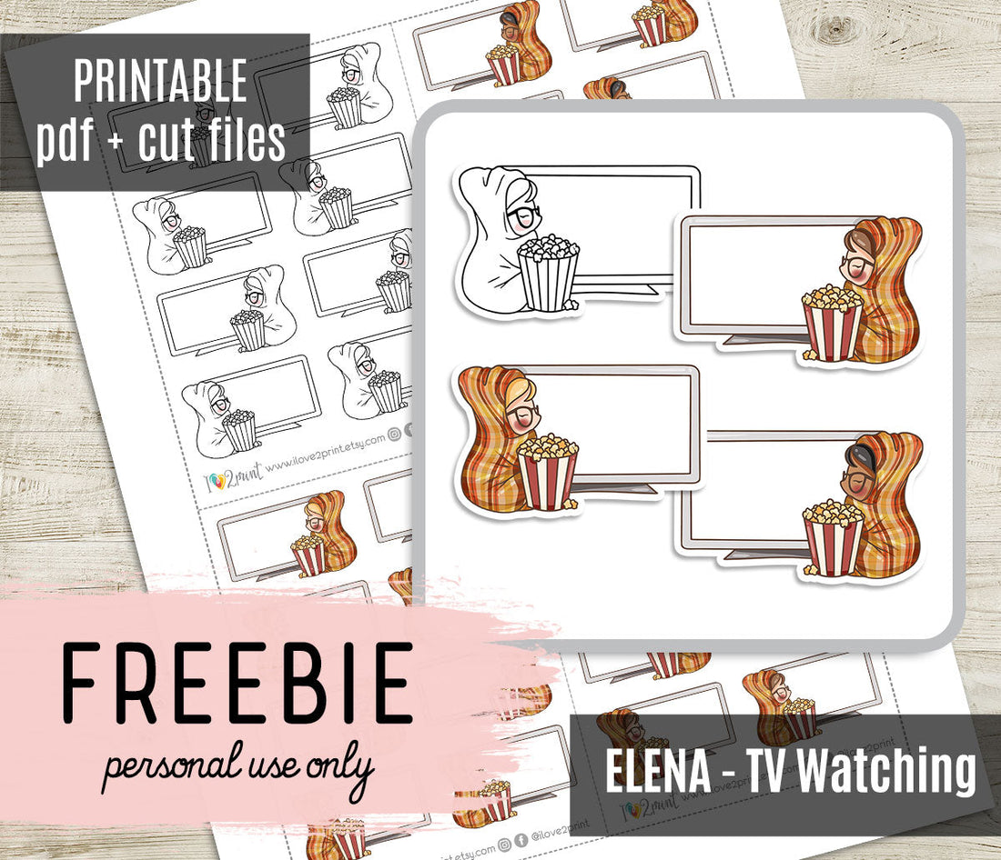 Free Elena Fall TV Watching Planner Stickers: Cozy Autumn Entertainment Tracking