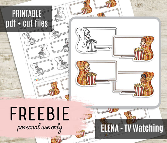 Free Elena Fall TV Watching Planner Stickers: Cozy Autumn Entertainment Tracking