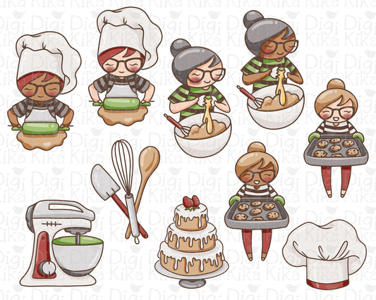 Elena Baking – Color Clipart Set (Transparent PNG)