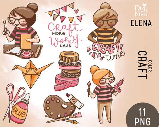 Craft Time Elena Planner Girl- Color Clip Art Set