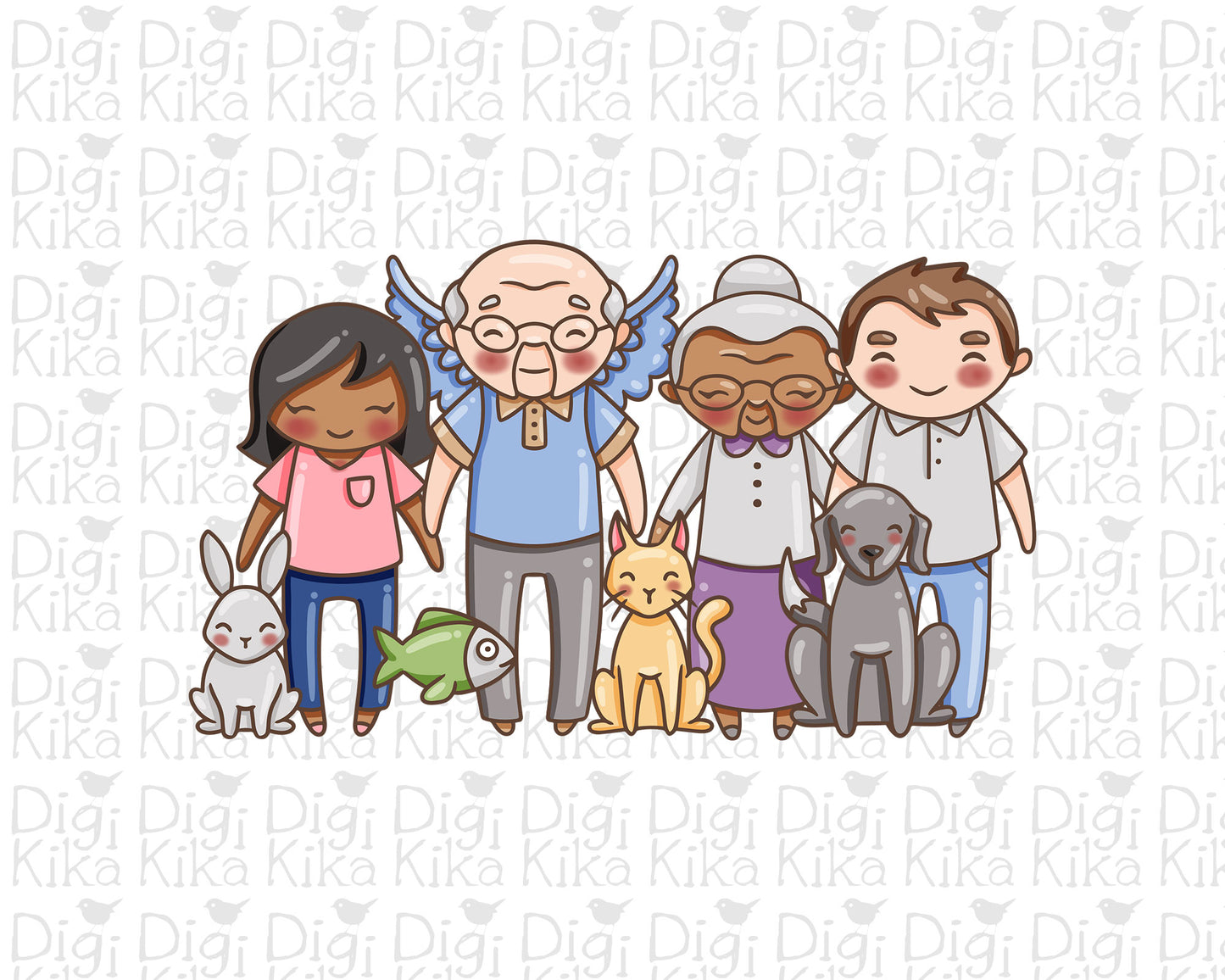 Make Your Own Family Set 2 Clipart Bundle | Doodle + Light Dark Skin | Transparent PNG