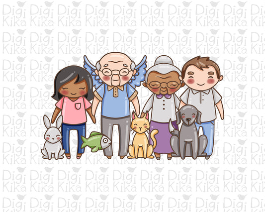 Make Your Own Family Set 2 Clipart Bundle | Doodle + Light Dark Skin | Transparent PNG