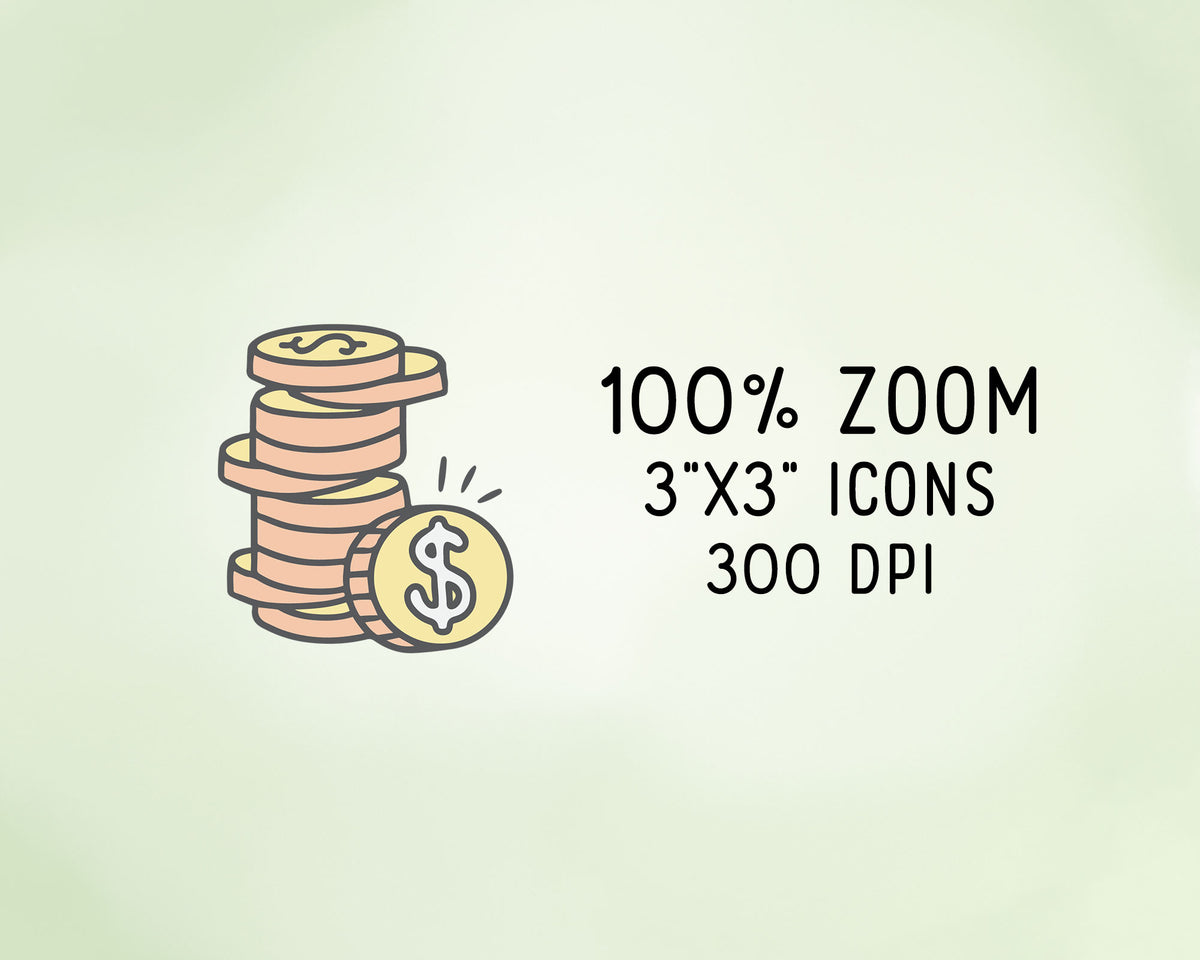 70 Pay Bills Budget Icons Color Clipart | EPS SVG DXF PNG