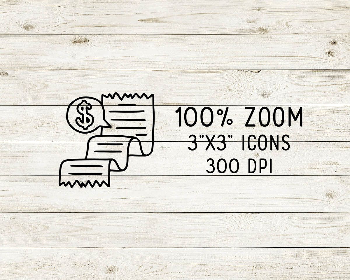 70 Pay Bills Budget Icons Doodle Clipart | EPS SVG DXF PNG