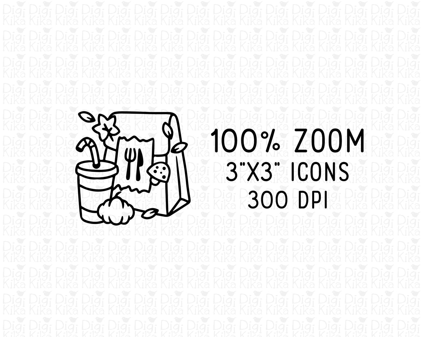 50 Fall Daily Icons DOODLE - EPS, SVG, DXF, PNG Clipart - Instant Download