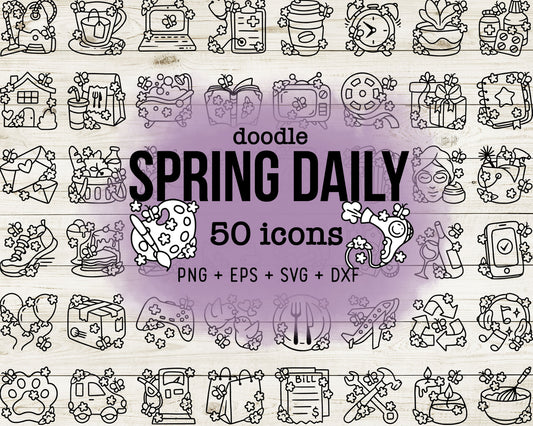 Daily Icons DOODLE Mega Bundle – 6 Seasonal & Themed Clipart Sets - Editable Graphics