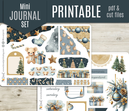 Cute Christmas Bullet Journal Set | Holidays Bujo Kit | Printable Stickers & Graphics