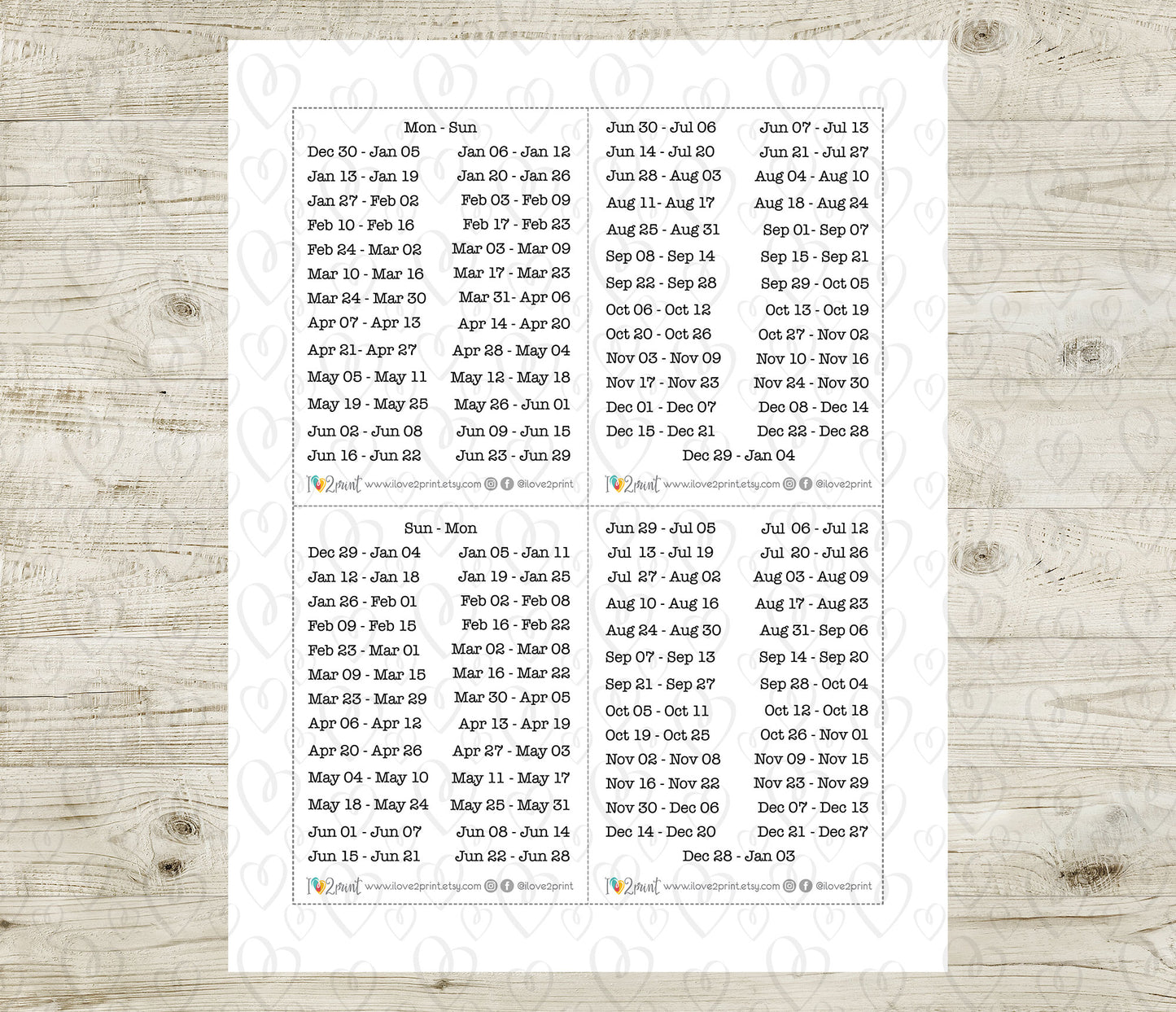 2025 Weeks Straight - Instant Download Planner Stickers - Printable PDF & Cut Files