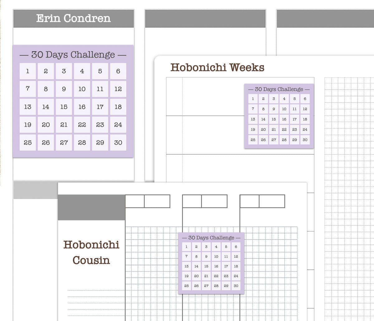 30 Days Challenge Box Printable Planner Stickers | Monthly Habit Tracker | PDF Cut Files