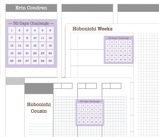 30 Days Challenge Box Printable Planner Stickers | Monthly Habit Tracker | PDF Cut Files