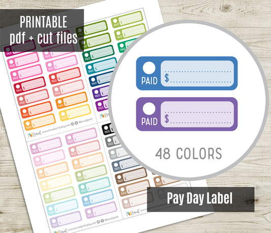 Bill Due Stickers - Functional Printable Stickers - PDF & Cut Files