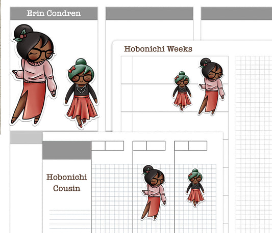 Elena Christmas 8 Outfits Dark Skin Printable Stickers | Cut Files