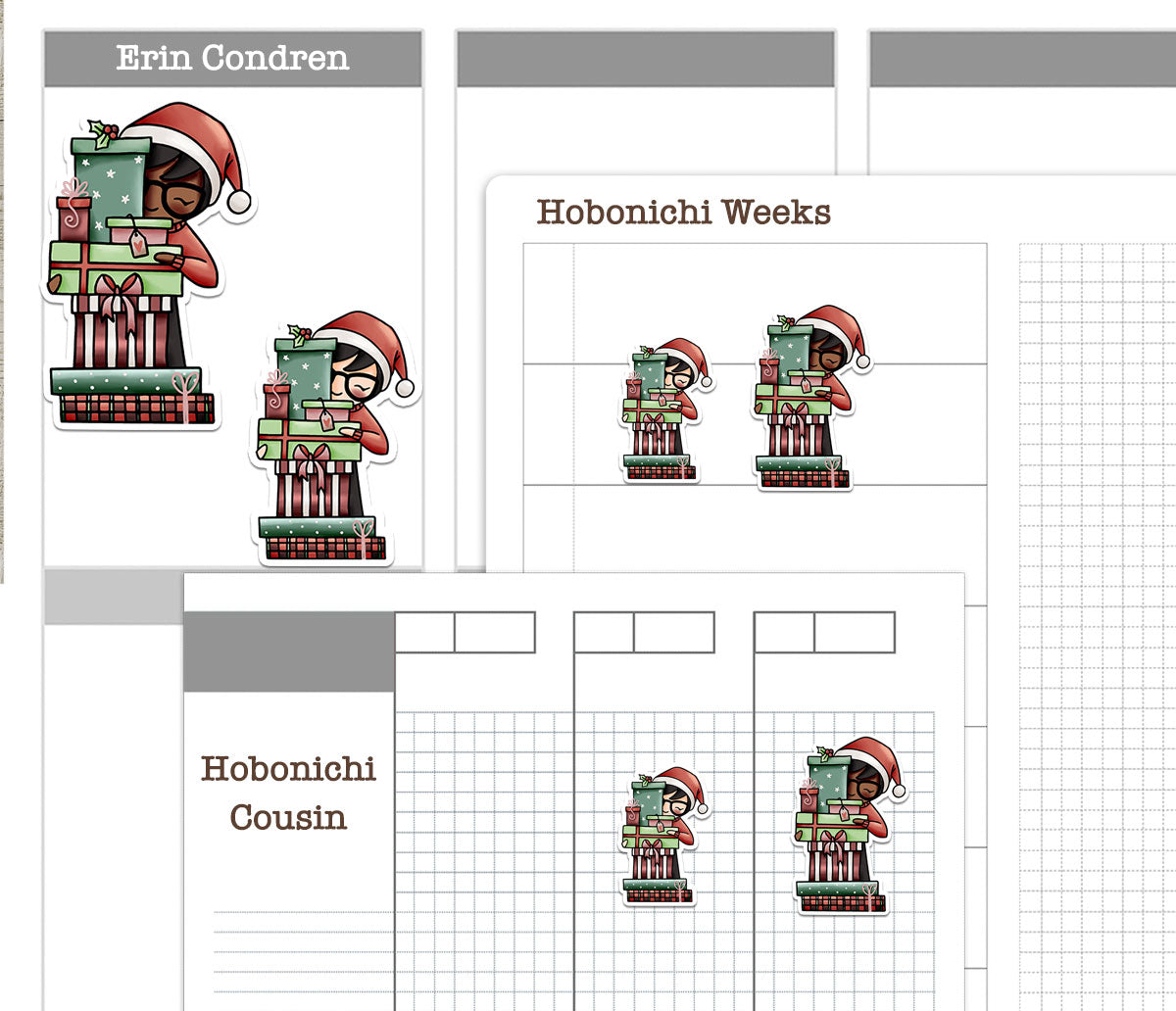 Elena Cozy Christmas Printable Stickers | 2 Skin Cut Files