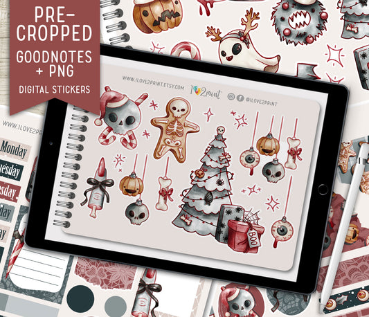 Creepmas Decorative Stickers -Spook and Cute Pre-Cropped GoodNotes Digital Stickers