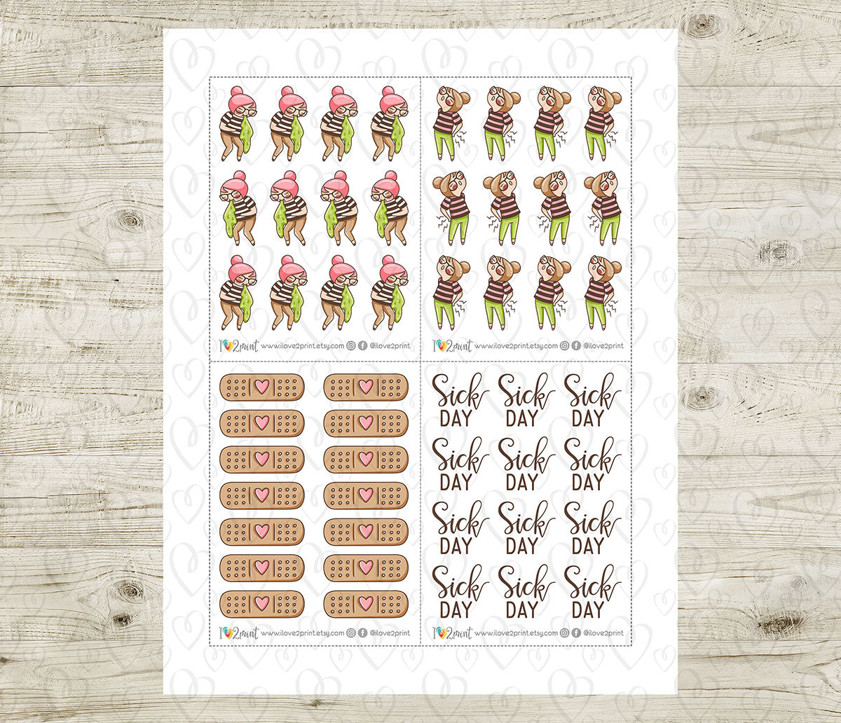 Elena Pain & Aches - FAIR SKIN Printable Planner Sticker - PDF & Cut Files