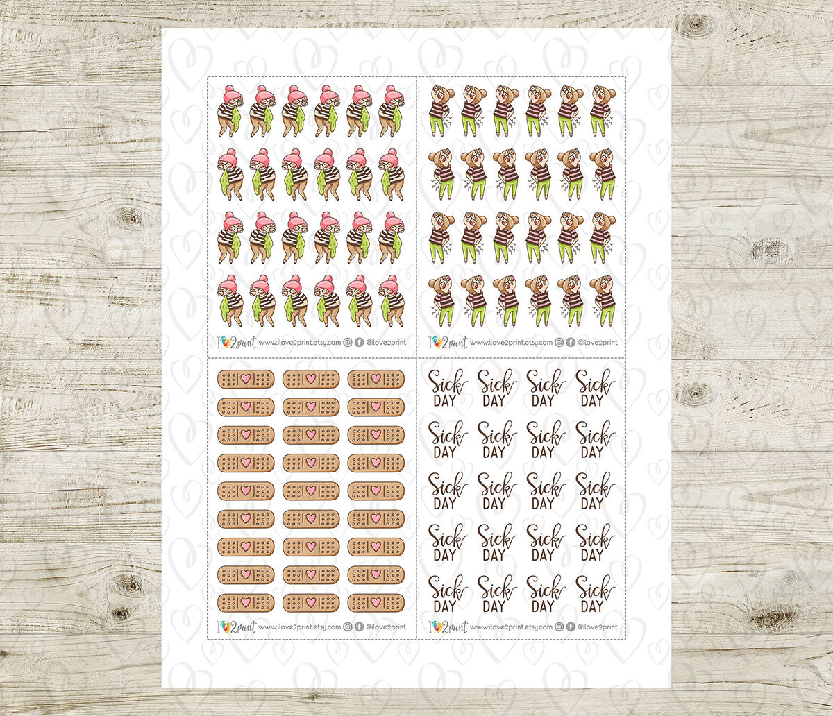 Elena Pain & Aches - FAIR SKIN Printable Planner Sticker - PDF & Cut Files