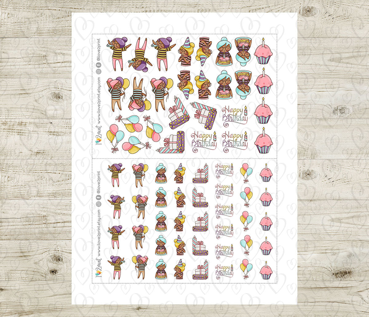 Elena Birthday - COLOR Printable Planner Sticker - PDF & Cut Files