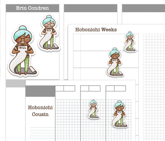 Elena Budgeting Color Printable Stickers | 2 Skin Tones Finance | 2 Sizes | PDF Cut Files
